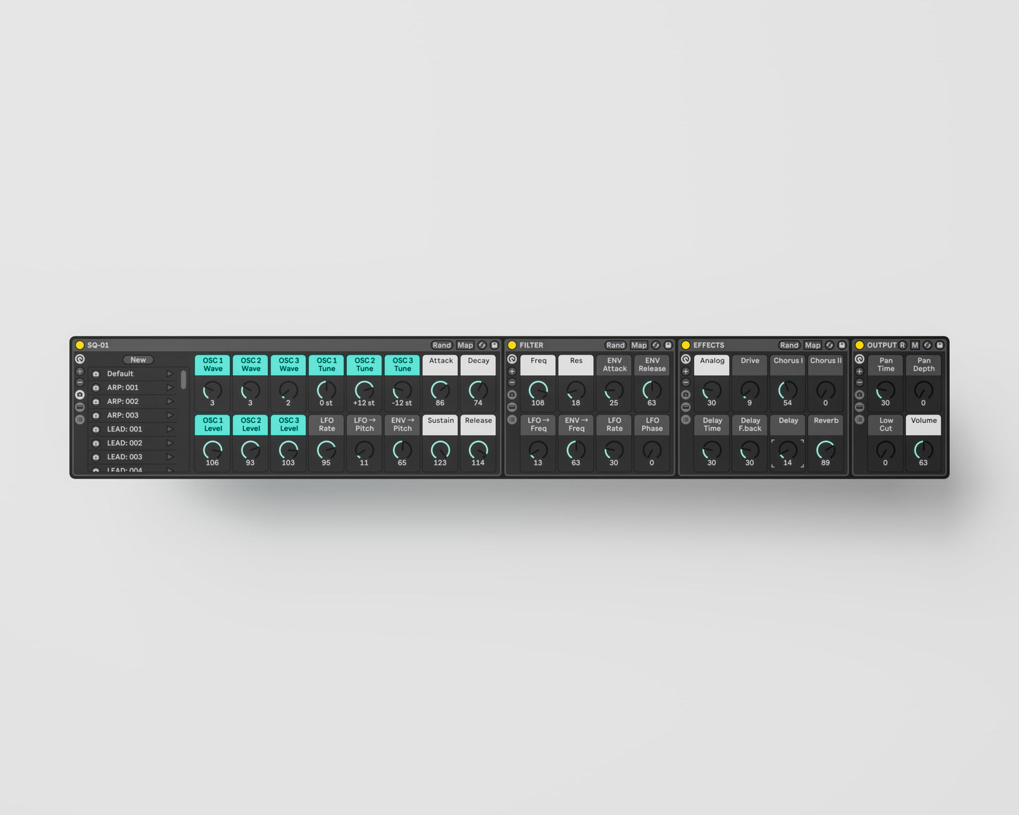 SQ-01 — ESQ-1 Synthesizer Ableton Live Instrument