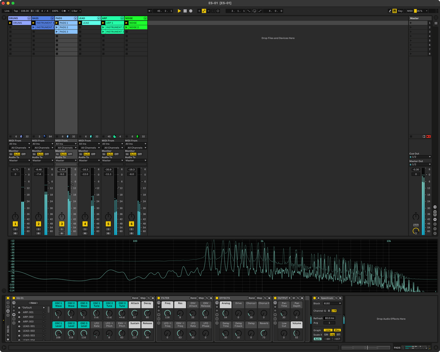 SQ-01 — ESQ-1 Synthesizer Ableton Live Instrument