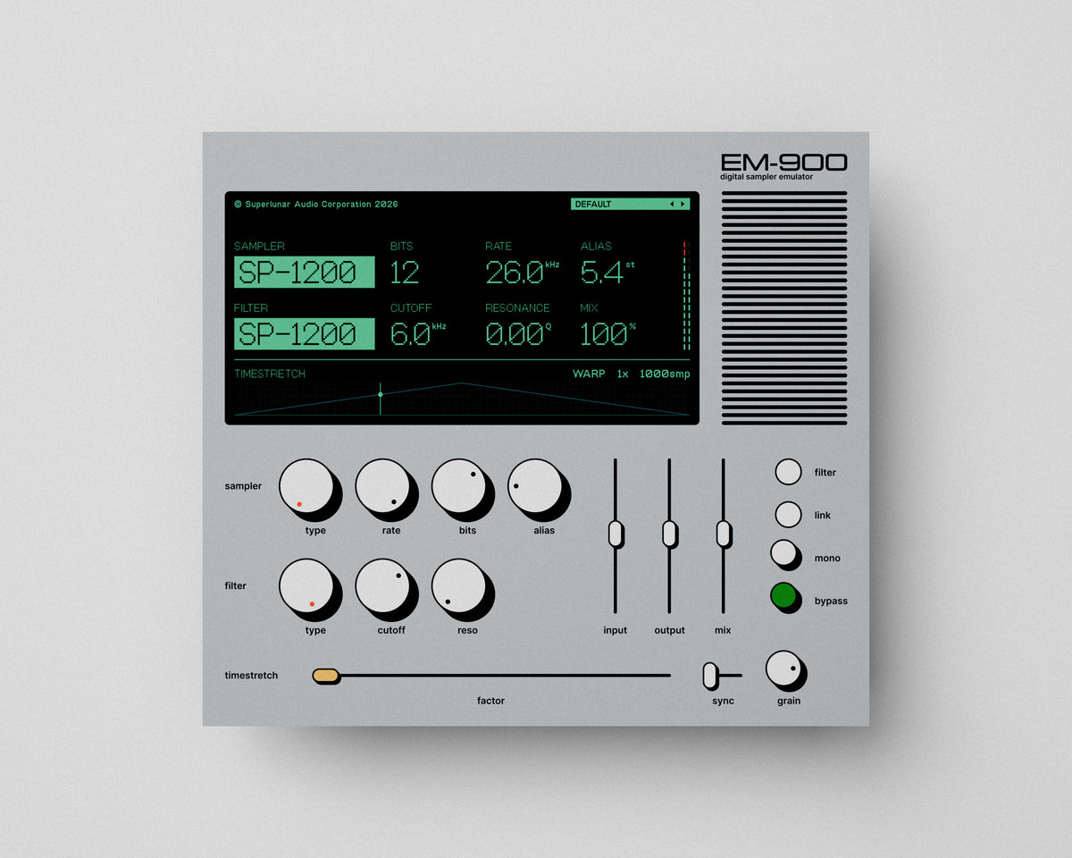 Sampler Emulation Plugin EM-900 — Digital Sampler Emulator Plugin – Superlunar