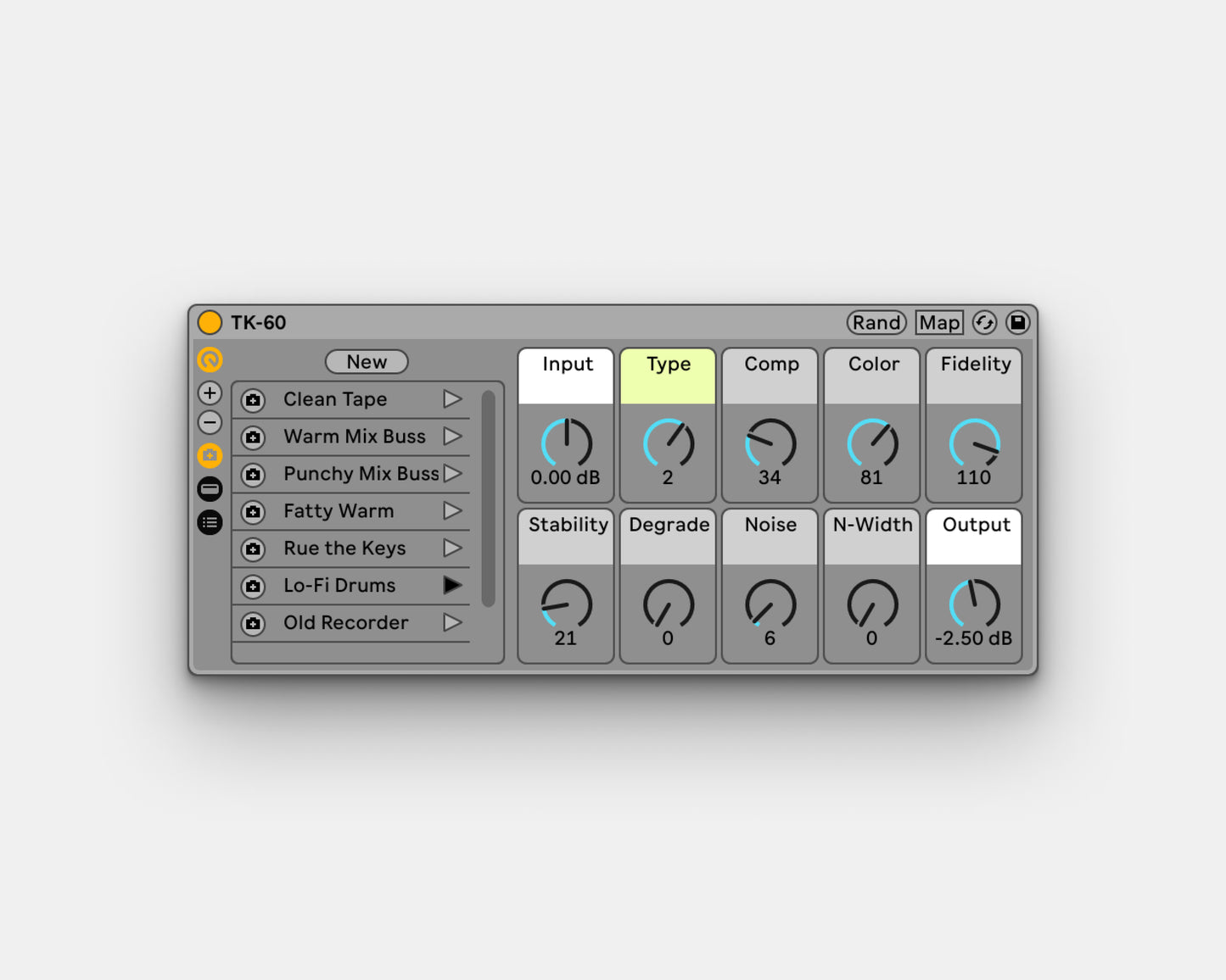 TK-60 — Tape Machine Emulation Ableton Live Effect Rack